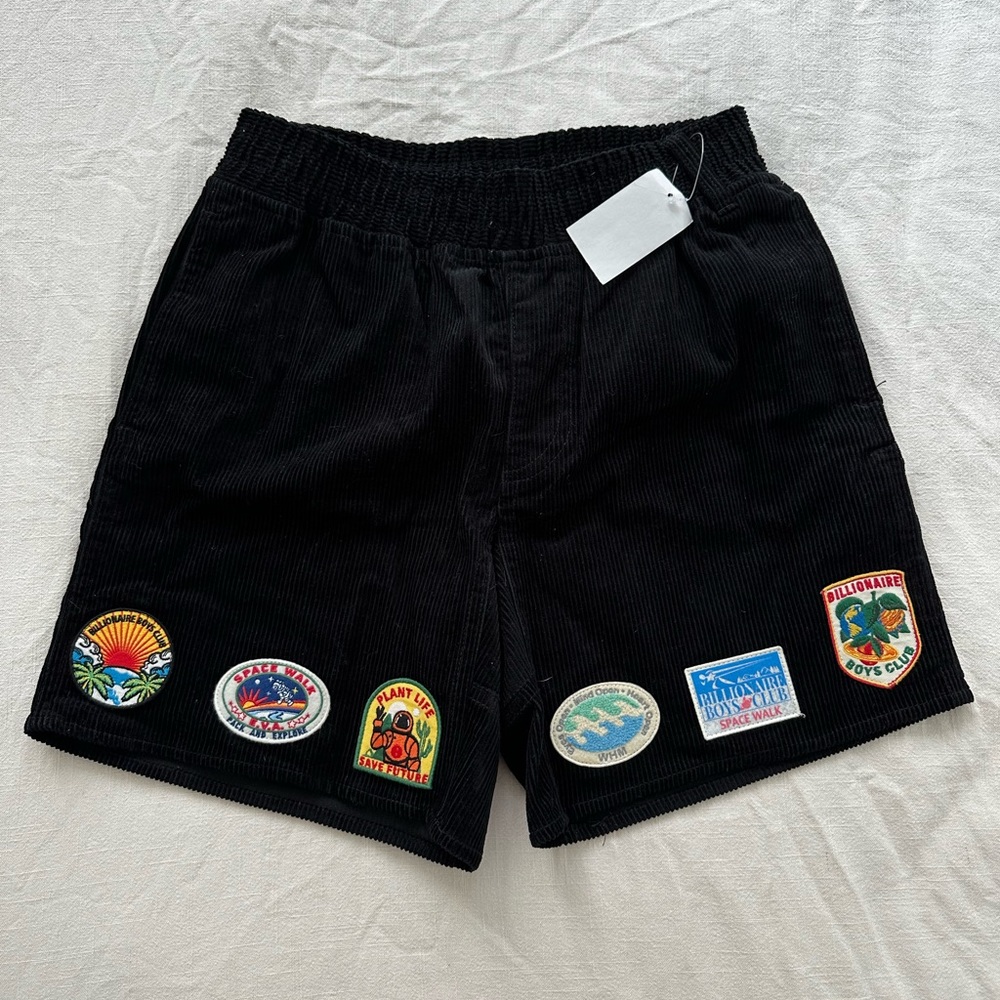 Men’s Billionaire Boys Club Black Scavenger Shorts With Patches